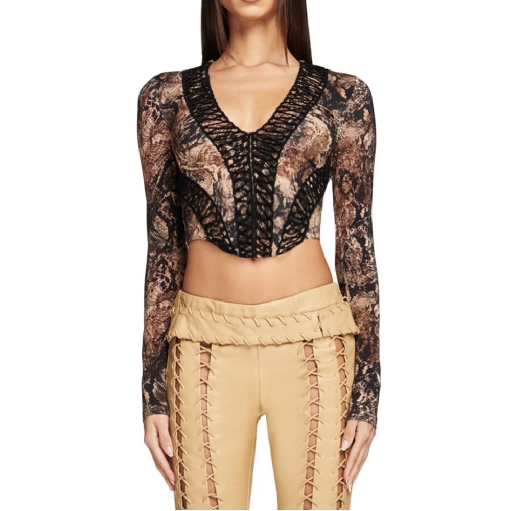 I.AM.GIA “Iriss” snake patterned corset top